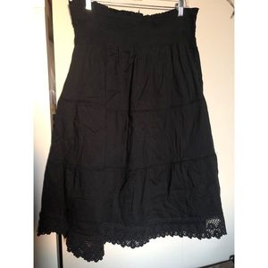 NWT Black boho midi skirt